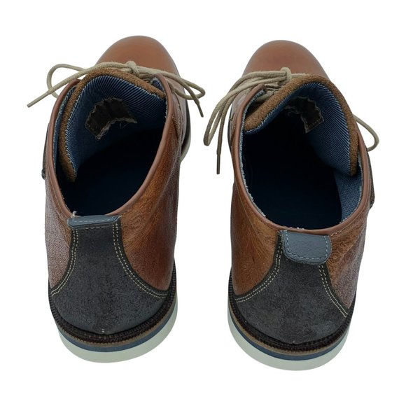 BULL BOXER Leather Oxford Cognac Ankle Boots - Picture 6 of 9